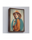 Çerçeveli Güzel Retro Kadın Tablosu-8069
