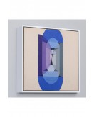 Çerçeveli Blue Gray Violet Wheel Tablo-8315