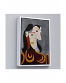 Çerçeveli Pablo Picasso - Kahverengi Elbiseli Kadının Büst Tablosu-8086