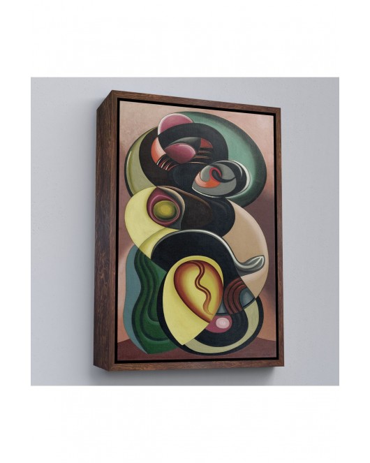 Çerçeveli Auguste Herbin - Kompozisyon Hareketi Tablosu-8099