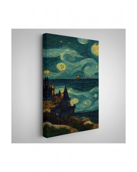 Vincent Van Gogh Tarzı Dalgalı Deniz Tablosu-7689