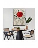 Çerçeveli Alexander Calder - Kızıl Güneş Ve Uzun Otlar Tablosu - Cattails With Red Sun-8090
