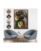 Çerçeveli Auguste Herbin - Kompozisyon Hareketi Tablosu-8099