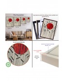 Çerçeveli Alexander Calder - Kızıl Güneş Ve Uzun Otlar Tablosu - Cattails With Red Sun-8090