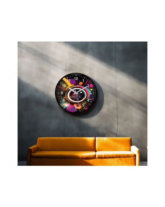 Dekoratif 3D Baskı Geometrik Desen Yuvarlak Duvar Saati -93