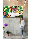 Eğlenceli Hayvanlar, Yapay Zeka Destekli, 3D Dekoratif Baskı Yatay Cam Tablo 402