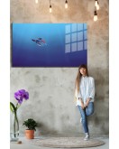 Eğlenceli Hayvanlar, Yapay Zeka Destekli, 3D Dekoratif Baskı Yatay Cam Tablo 406