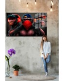Eğlenceli Hayvanlar, Yapay Zeka Destekli, 3D Dekoratif Baskı Yatay Cam Tablo 595