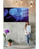 Eğlenceli Hayvanlar, Yapay Zeka Destekli, 3D Dekoratif Baskı Yatay Cam Tablo 331