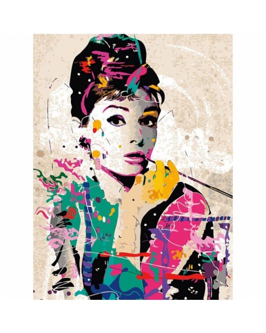 Audrey Hepburn KASNAKLI SAYILARLA BOYAMA SETİ