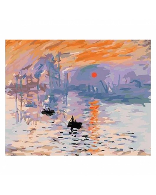 Monet Gün Doğumu KASNAKLI SAYILARLA BOYAMA SETİ