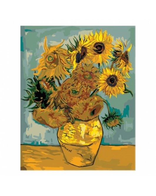 Van Gogh Ayçiçekleri KASNAKLI SAYILARLA BOYAMA SETİ
