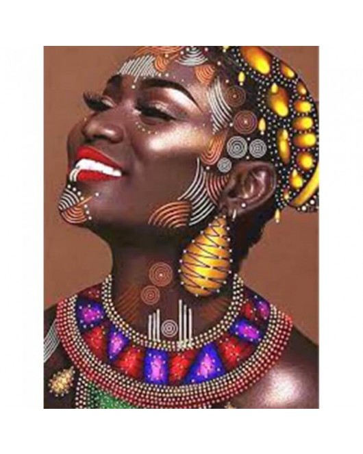 Afrikalı Güzel 8 KASNAKLI SAYILARLA BOYAMA SETİ