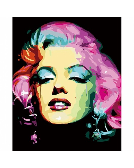 Marilyn Monroe Renkli KASNAKLI SAYILARLA BOYAMA SETİ