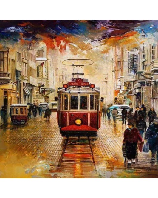 İstiklalde Kış KASNAKLI SAYILARLA BOYAMA SETİ