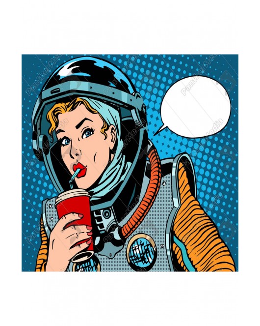 Popart Astronot KASNAKLI SAYILARLA BOYAMA SETİ