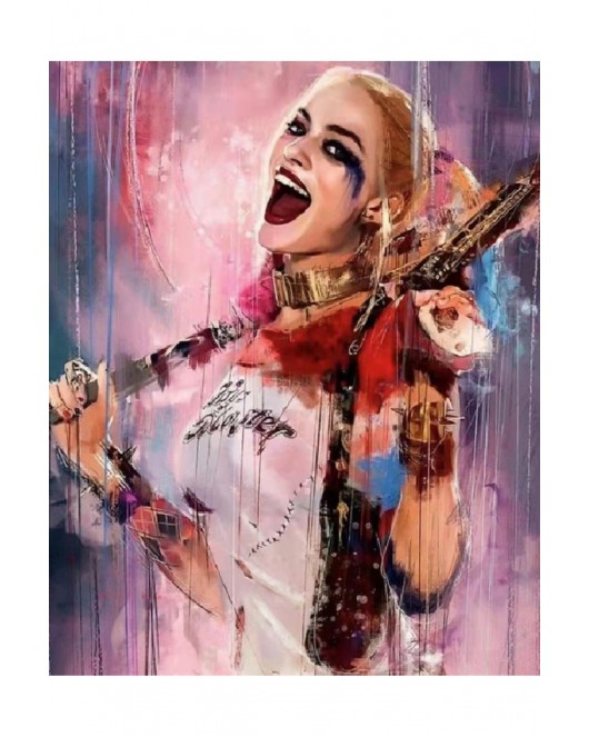 Neşeli Harleyquinn KASNAKLI SAYILARLA BOYAMA SETİ