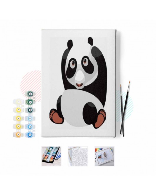 Uykulu Panda KASNAKLI SAYILARLA BOYAMA SETİ