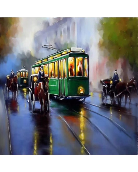Yeşil Tramway KASNAKLI SAYILARLA BOYAMA SETİ