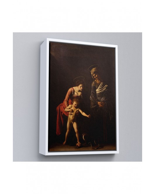 Çerçeveli Caravaggio - Madonna Ve Çocuk, Aziz Anne İle Tablo-7359