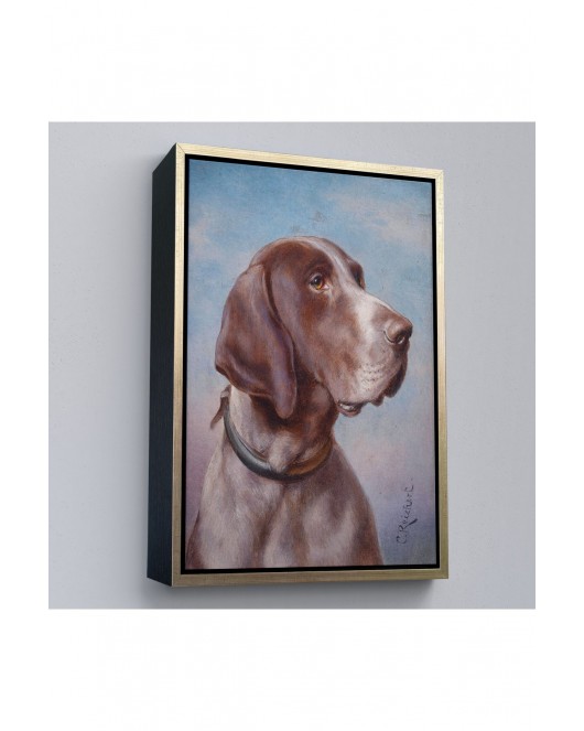 Çerçeveli Carl Reichert Köpek Portre Tablo-7332