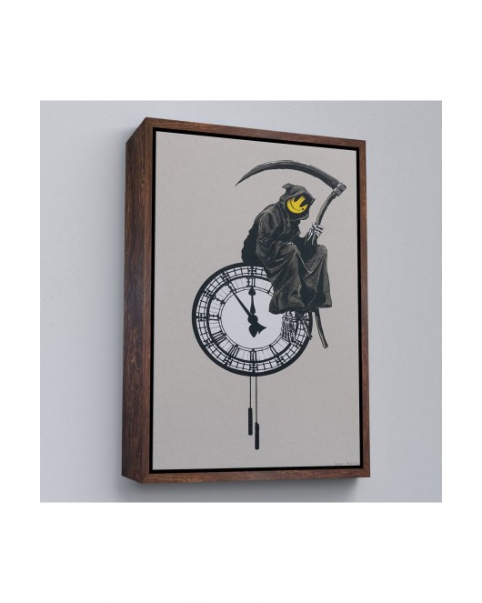 Çerçeveli Banksy - Gülen Azrail Tablosu - Grin Reaper-7313
