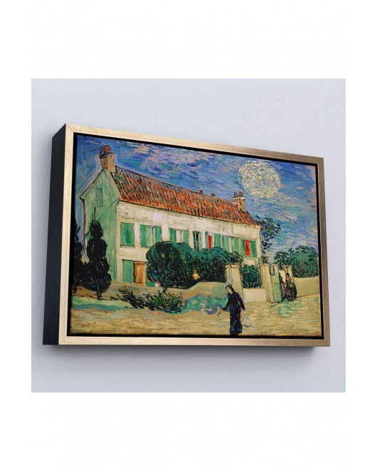 Çerçeveli Vincent Van Gogh - Geceleyin Beyaz Ev Tablo - White House At Night-7173