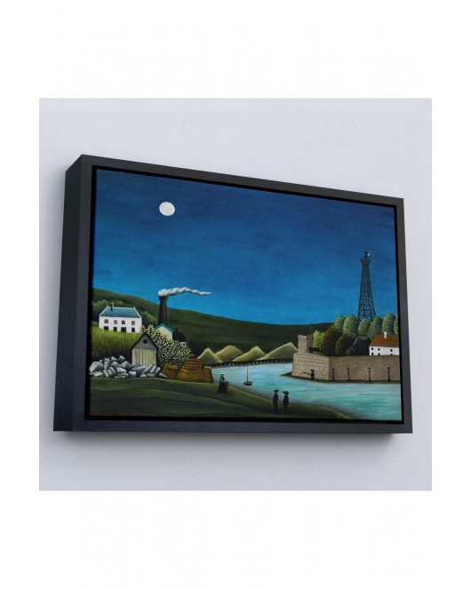 Çerçeveli Henri Rousseau -Suresnes'Teki Seine Nehri Tablo - The Seine At Suresnes-7093