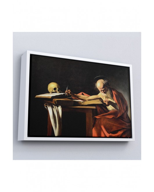 Çerçeveli Caravaggio - Saint Jerome Yazma Tablo-7124