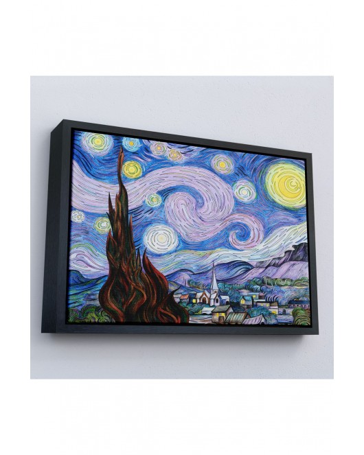 Çerçeveli Vincent Van Gogh - Yıldızlı Geceler Premium Görüntü Tablosu-7163