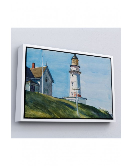 Çerçeveli Edward Hopper - Deniz Feneri Tablo - Light At Two Lights-7097