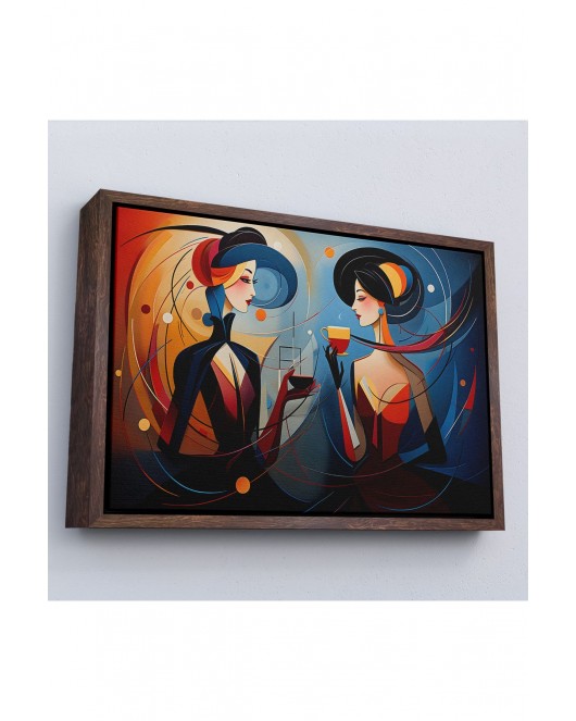 Çerçeveli Kandinsky Tarzı Güzel Kadınlar Tablosu-7248
