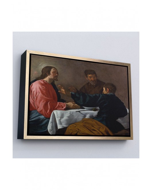 Çerçeveli Diego Velázquez - Emmaus'Ta Akşam Yemeği Tablo - The Supper At Emmaus-7145