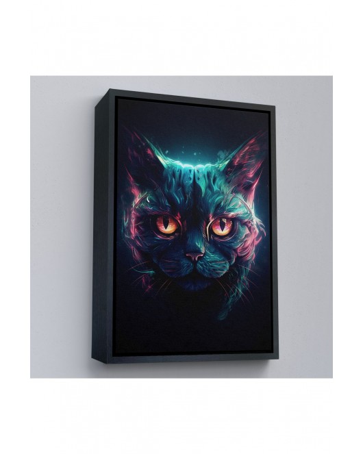 Çerçeveli Savaşçı Kedi Tablosu-7900