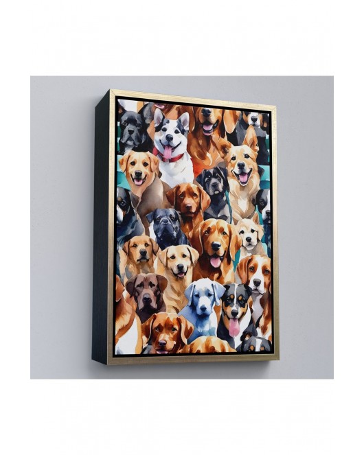 Çerçeveli Sevimli Köpekler Tablosu-7920