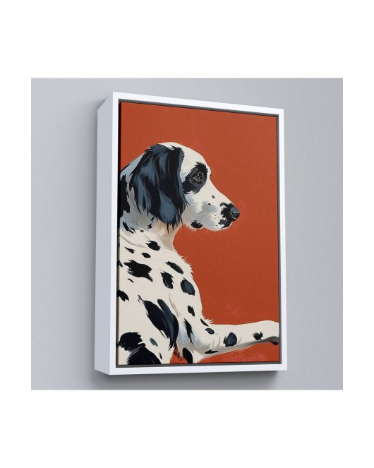 Çerçeveli Sevimli Dalmaçyalı Köpek Tablo-7578