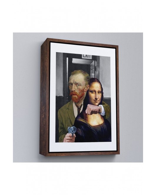 Çerçeveli Mona Lisa'Yı Rehin Alan Van Gogh Tablo-7761