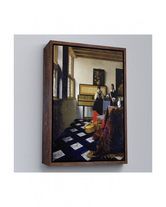 Çerçeveli Johannes Vermeer - Müzik Dersi Tablo - The Music Lesson-7348