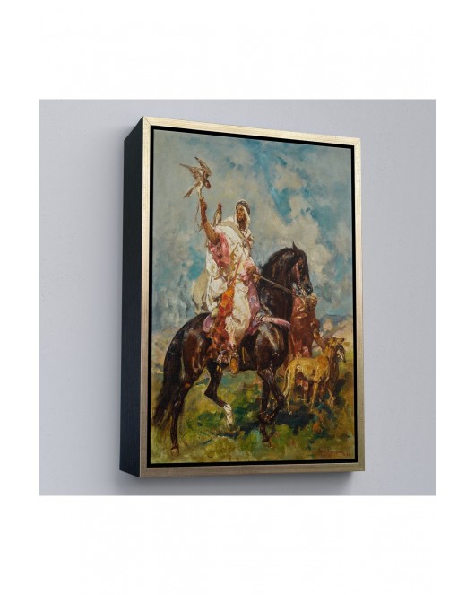 Çerçeveli Henri Emilien Rousseau - Şahin Avcısı Tablo - The Falconer-7428