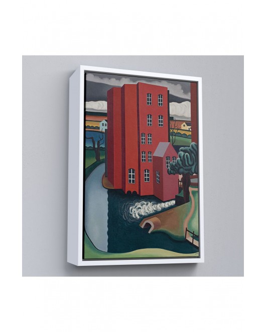 Çerçeveli Auguste Herbin - Kırmızı Ev Tablosu -The Red House-7347