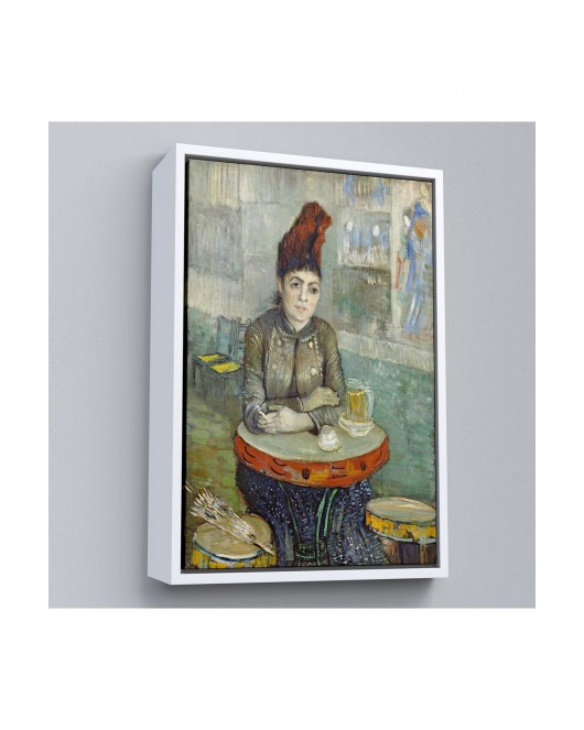 Çerçeveli Vincent Van Gogh - Kafede - Le Tambourin'Deki Agostina Segatori Tablo-7458