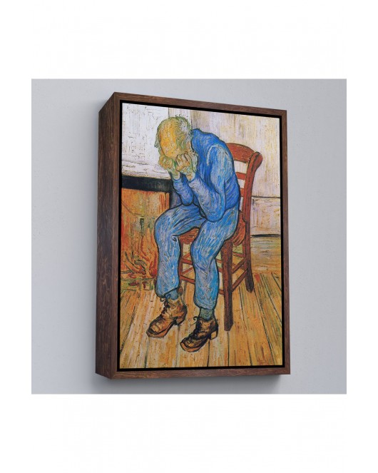 Çerçeveli Acı Çeken Yaşlı Adam Sonsuzluğun Eşiğinde Tablosu - Vincent Van Gogh-7442