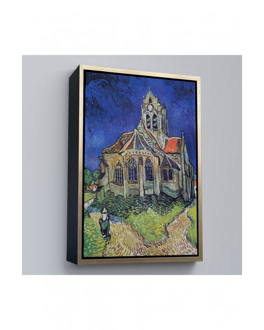 Çerçeveli Vincent Van Gogh Auvers'Deki Kilise Tablosu-7445
