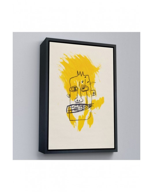 Çerçeveli Jean-Michel Basquiat - Sarı Saçlı İsimsiz Tablo-7440