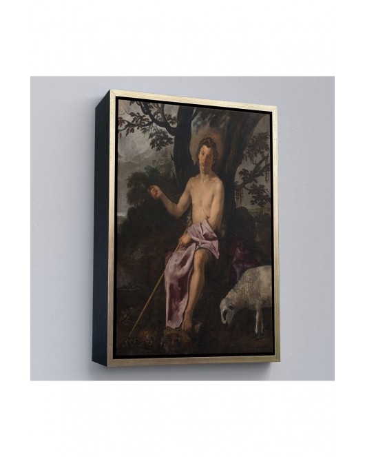 Çerçeveli Diego Velazquez - Doğada Aziz Vaftizci Yahya Tablosu-7387