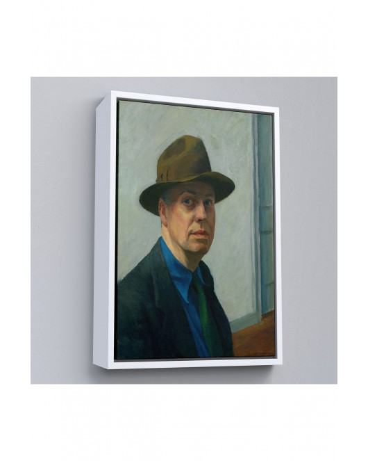 Çerçeveli Edward Hopper Tablosu - Self Portrait-7407