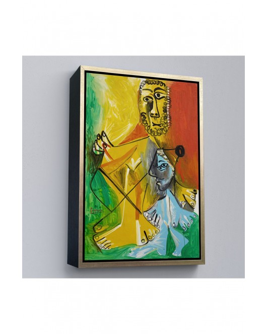 Çerçeveli Pablo Picasso - Adam Ve Çocuk Tablosu - Homme Et Enfant-7328