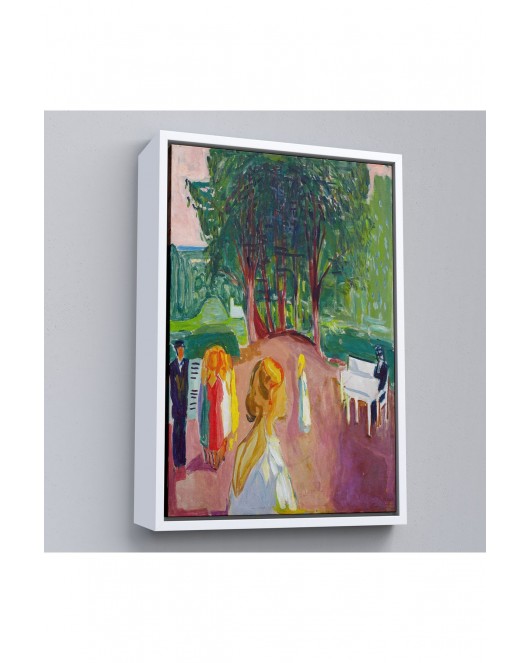 Çerçeveli Edvard Munch - Parkta Flört Tablosu-7303