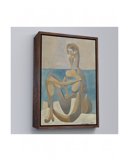 Çerçeveli Salvador Dali - Plajda Oturan Yüzücü Tablo - Seated Bather On The Beach-7405