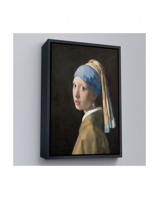 Çerçeveli Johannes Vermeer - İnci Küpeli Kız Tablosu - Girl With A Pearl Earring-7309